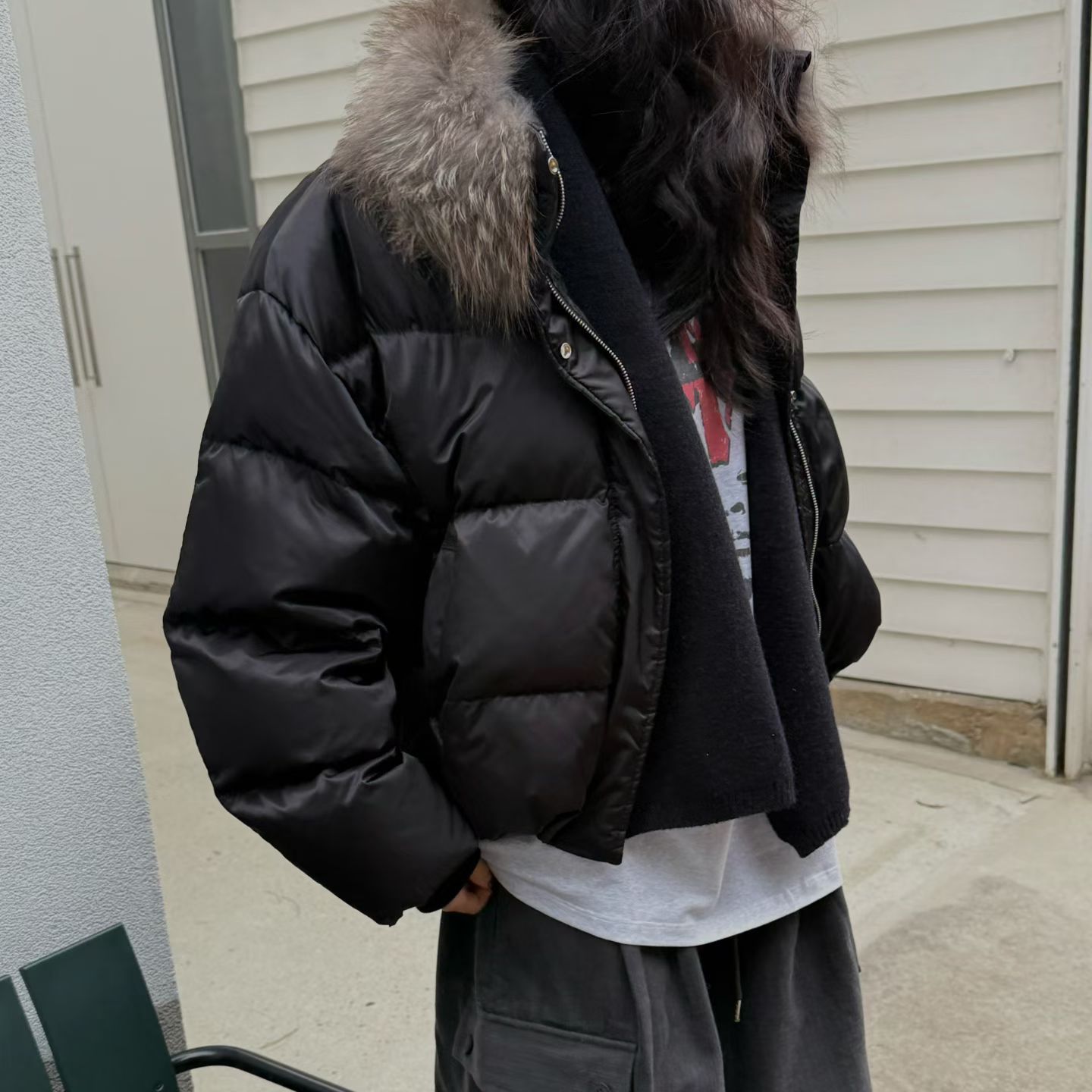 毛领温暖帅气宽松潮款鸭绒羽绒服