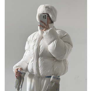 女装 通勤纯色宽松保暖高领长袖 LAG2025冬季 时尚 棉服 新款 韩国正品