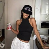 韩国代购 显瘦背心 修身 女装 2026早春插肩性感纯色优雅胸垫款