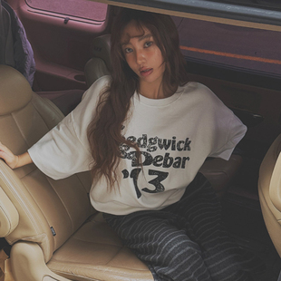 新款 LAG2025冬季 时尚 直筒字母印花短袖 T恤 韩国正品 圆领中长款 女装