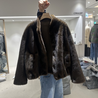 韩国轻奢毛绒环保皮草短外套