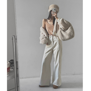 女装 气质通勤纯色高腰直筒休闲长裤 LAG2025冬季 时尚 新款 韩国正品