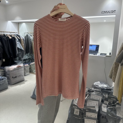 海军风条纹修身显瘦长袖打底T恤