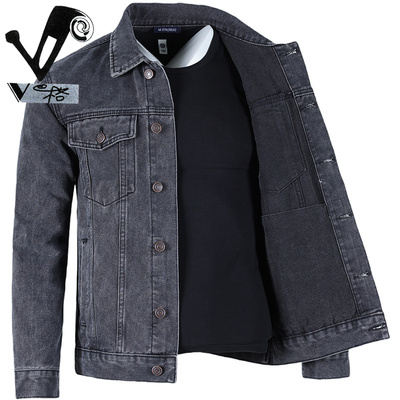 牛仔外套男款夹克宽松翻领大码潮