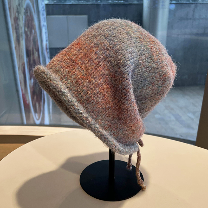 羊毛针织毛线帽子女秋冬季保暖