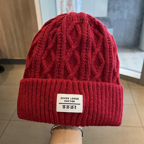 加厚加绒毛线帽冬季保暖护耳