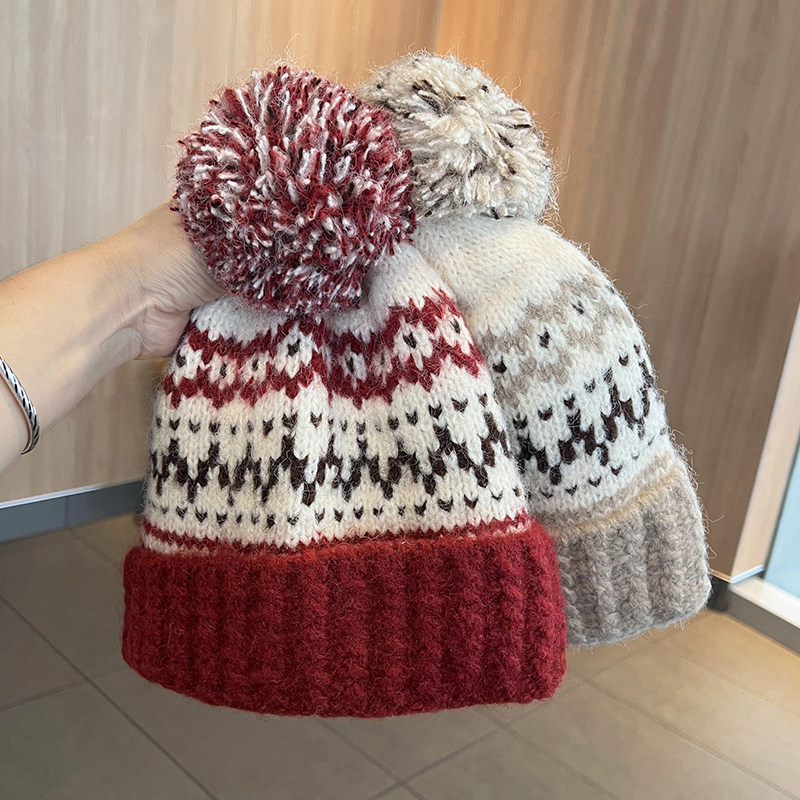 加绒毛线帽女冬季加厚保暖护耳帽子防风防寒彩色毛球针织帽圣诞风,服饰配件/皮带/帽子/围巾,帽子,淘宝优惠券,粉丝福利购,淘宝优惠卷