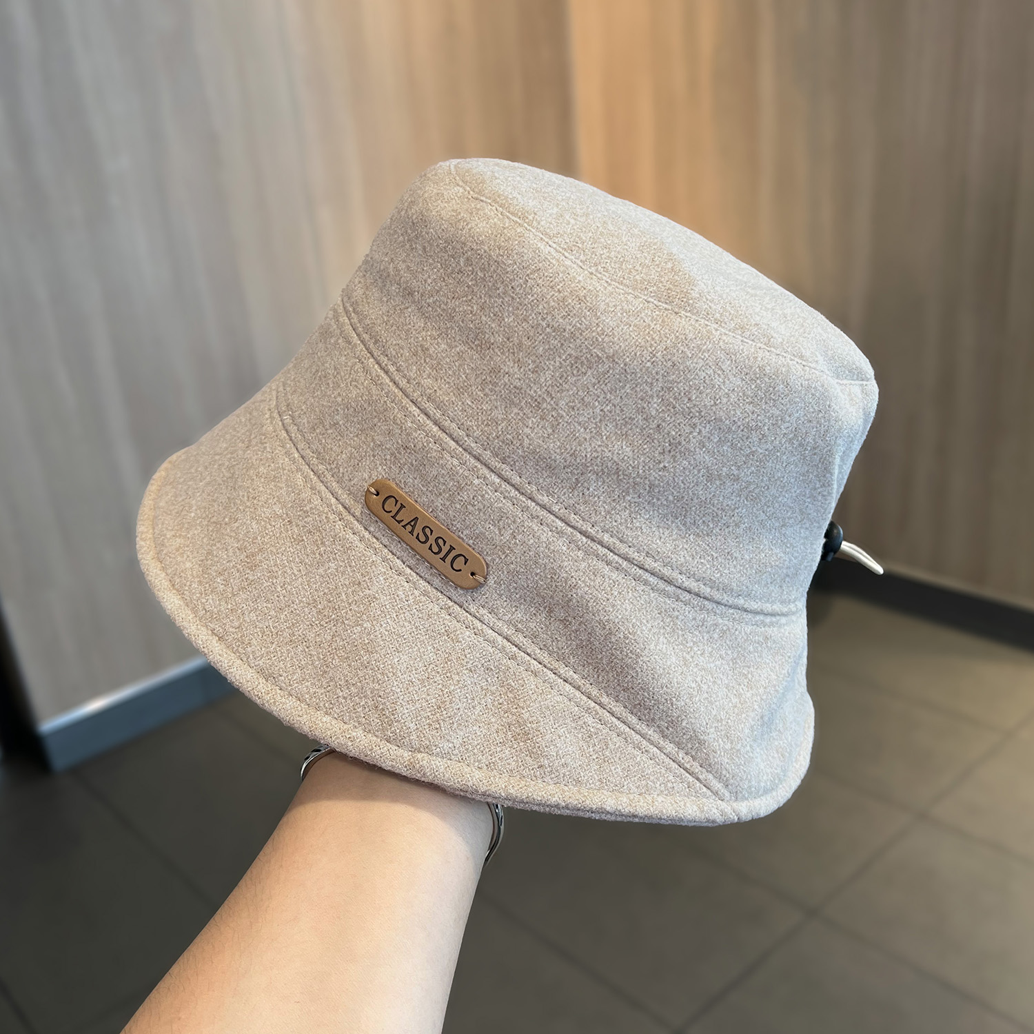 新款毛呢渔夫帽女秋冬季显脸小