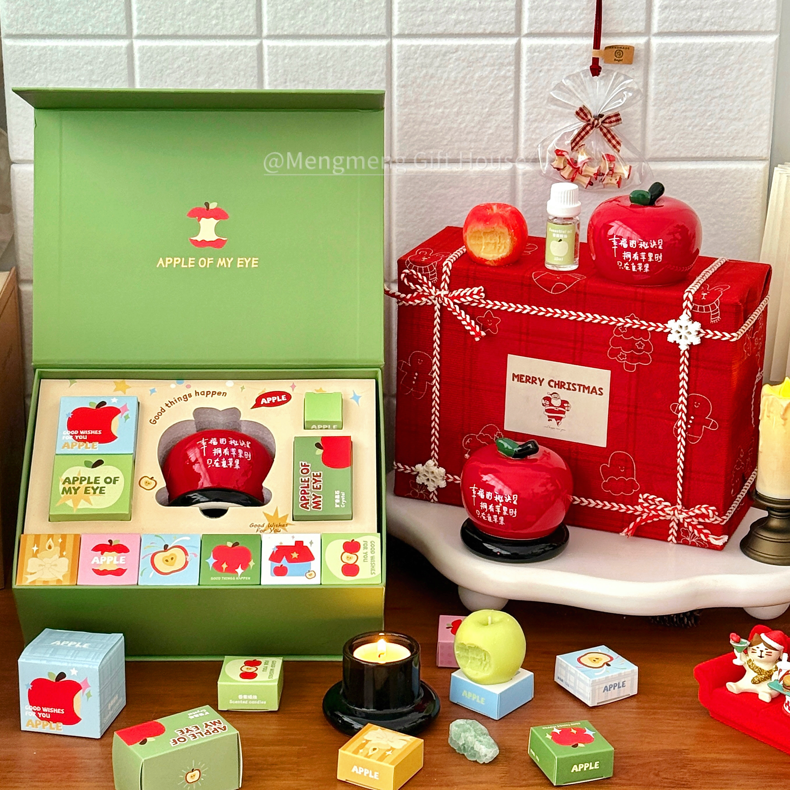 圣诞苹果香薰蜡烛礼盒室内持久家用送男女生实用高级感创意小礼品
