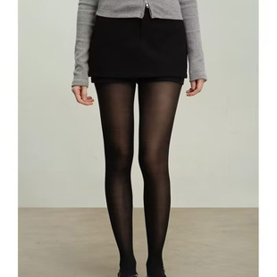 2025咖色短款直筒毛呢半身裙女秋冬防走光高级高腰a字裙裤