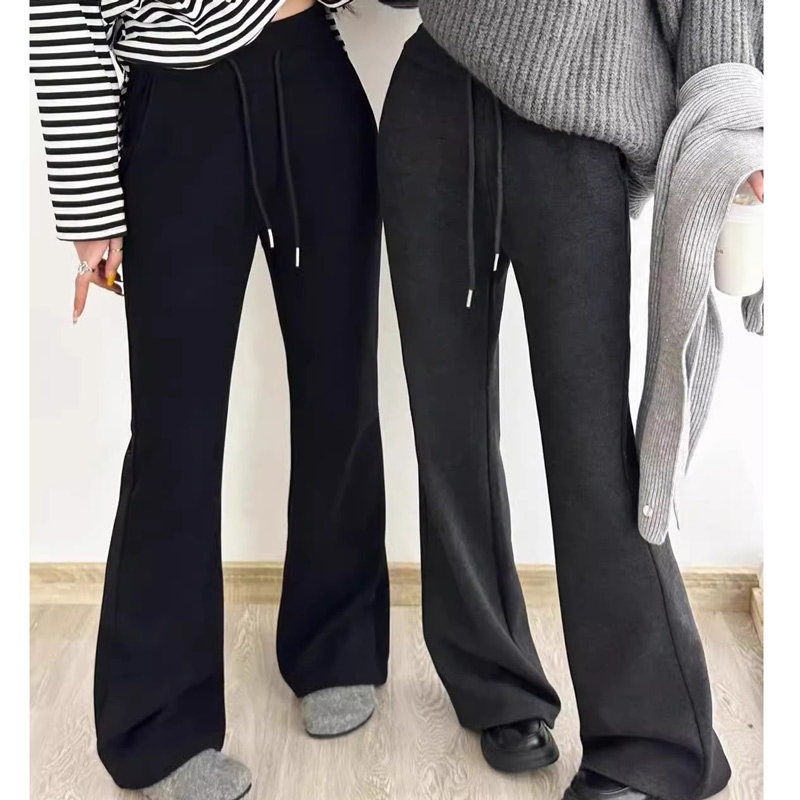 加绒微喇裤女2025秋季新款拖地休闲裤梨型身材修身显瘦抽绳喇叭裤,女装/女士精品,休闲裤,淘宝优惠券,粉丝福利购,淘宝优惠卷