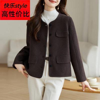 小香风外套女新款秋冬2025爆款时尚洋气圆领加厚毛呢开衫短款上衣