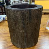 正宗印度小叶紫檀老料带皮笔筒实木文房四宝工艺办公桌面摆件礼品