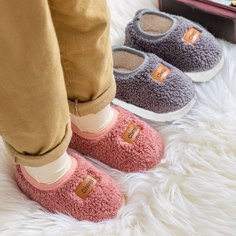 秋冬儿童家居防滑软底毛绒棉拖鞋