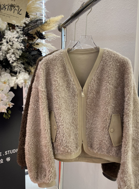 诺诺冬上新轻奢质感毛边设计拉链短外套95136