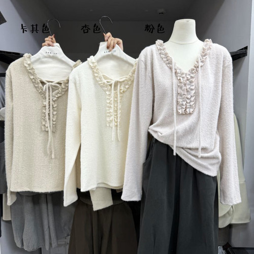 26秋款上新ZOE.INS韩系花边领上衣毛衣FW0525