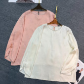 诺诺家新天丝长丝人丝订制面料手工钉珠百搭打底小衫 YS226 G401