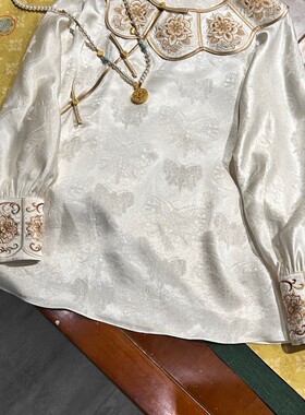 诺诺家2026早春上新重工刺绣百搭云肩醋酸新中式小衫G348-A8848