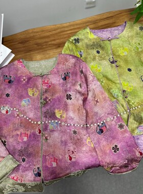 诺诺家新拼色款设计小象印花图案外套可以两面穿短外套YS97-G357