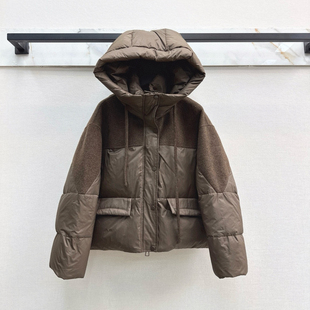 诺诺冬上新复古时髦设计感拼接时尚 保暖羽绒服外套YR527