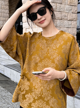 诺上衣定位提花精致两穿国风上衣小衫（含100真丝）ZL-YS1-75356