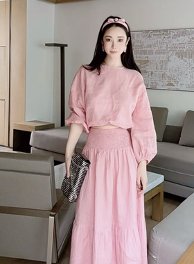 诺诺家小众落显瘦+重工打揽半身裙名媛女神范一键拿捏套装A9957