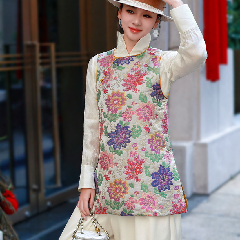 诺诺26年早春新中式刺绣显瘦盘扣气质马甲（含12真丝）X320212,女装/女士精品,马夹,淘宝优惠券,粉丝福利购,淘宝优惠卷