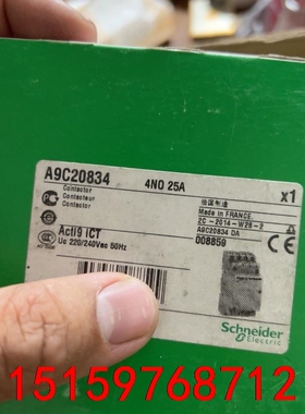 施耐德A9C20834  iCT 4NO 25A家用交流接触议价