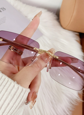 无框网红开车墨镜渐变高级感