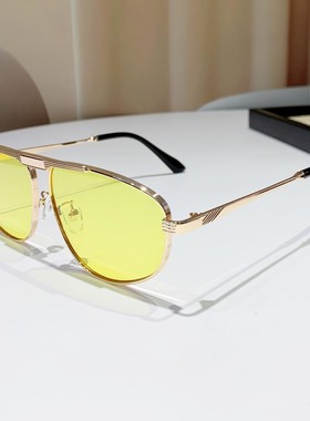 黄色时尚防紫外线开车高级感墨镜