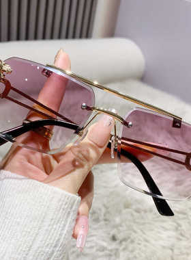 网红新款大框无框ins墨镜帅气