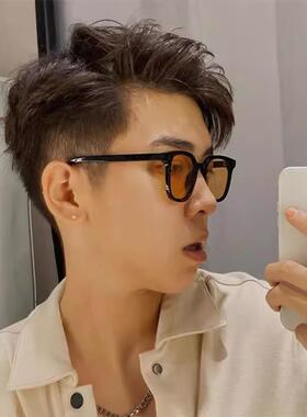 2024新款复古黑框茶色墨镜男士开车防晒潮韩版近视大脸显瘦太阳镜