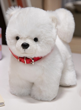 可爱柴犬公仔毛绒玩具巴赛皮带犬仿真小狗狗娃娃儿童玩偶小白奶狗