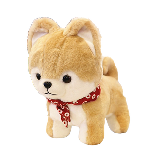 可爱柴犬公仔毛绒玩具巴赛皮带犬仿真小狗狗娃娃儿童玩偶小白奶狗