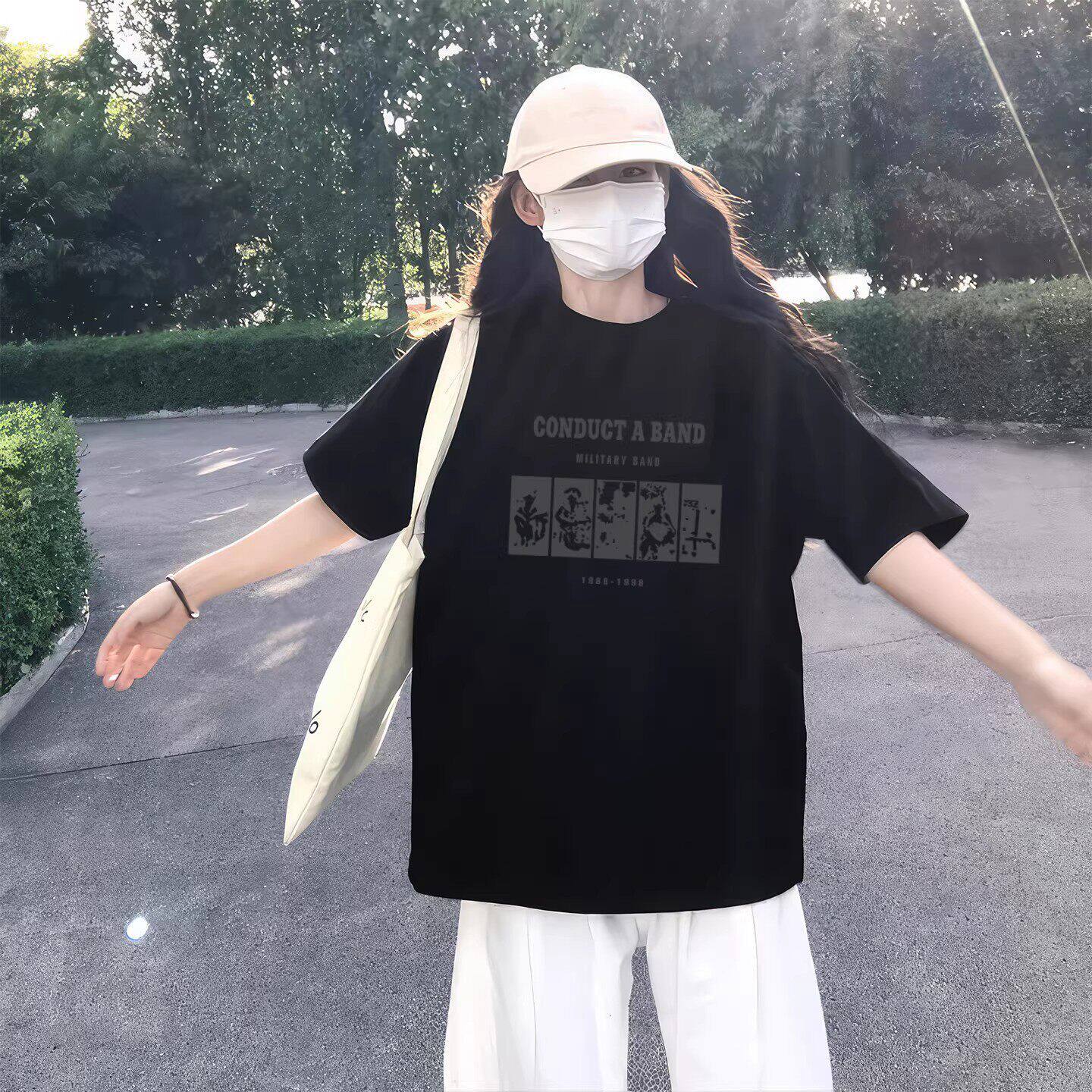 初中生宽松大版纯棉短袖t图片