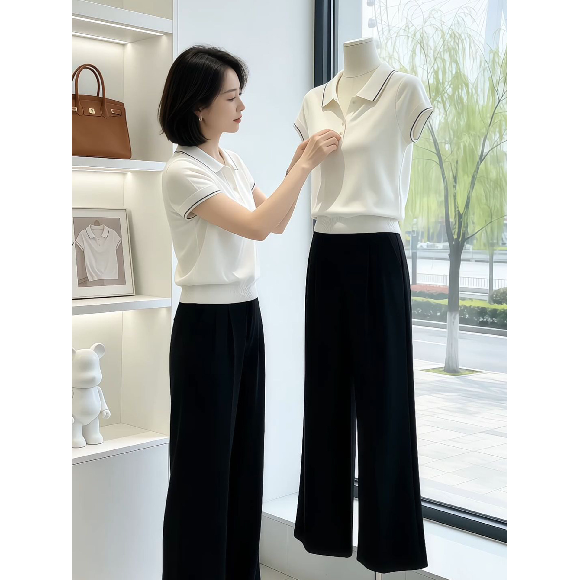 欧货轻奢高级感冰丝针织短图片