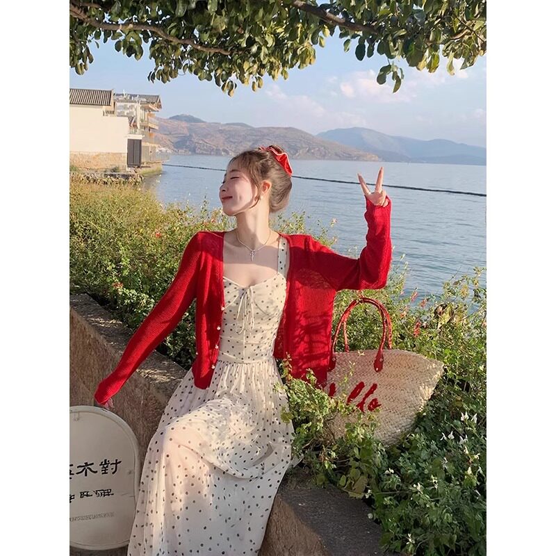 多巴胺红色防晒开衫女2025图片