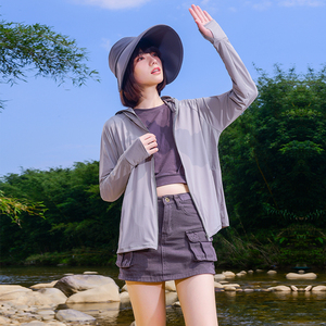 2024年新款开衫防晒衣女款夏季宽松休闲薄款冰丝透气防晒服外套潮
