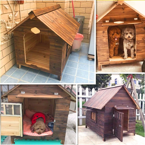 Уличный универсальный летний домик из натурального дерева на четыре сезона, домашний питомец