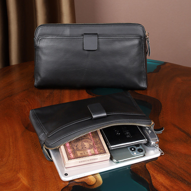 男包手拿包男士真皮轻奢新款手腕包牛皮大容量黑色夏季软牛皮手包,箱包皮具/热销女包/男包,男士包袋,淘宝优惠券,粉丝福利购,淘宝优惠卷