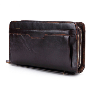 长款钱包大容量现金收纳包男士真皮真牛皮多功能手机包卡包手拿包