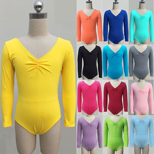 中国舞体操服儿童舞蹈练功服民族芭蕾舞考级服形体服春秋长袖 定制