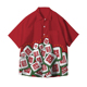 男女夏季 2026新年麻将赢钱发财衣服红色短袖 衬衫 潮流百搭衬衣外套