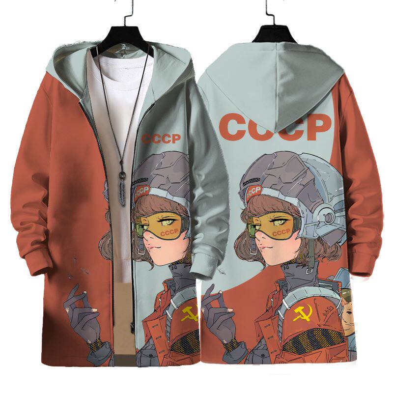 轻漫物语苏联cccp苏维埃航空航天宇航员风衣秋冬季男女宽松外套