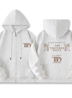 TTPD拉链连帽卫衣斯威夫特霉霉新专辑周边印花Taylor衣服秋冬男女