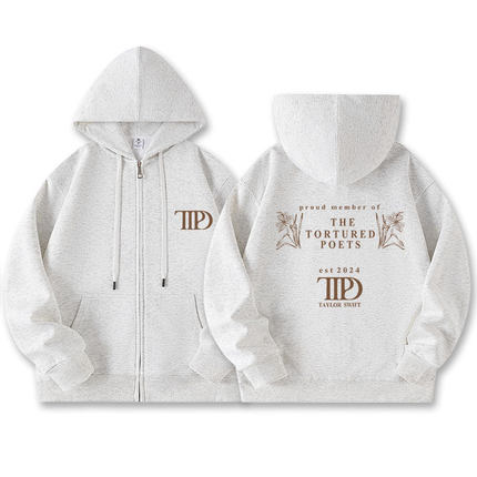 TTPD拉链连帽卫衣斯威夫特霉霉新专辑周边印花Taylor衣服秋冬男女