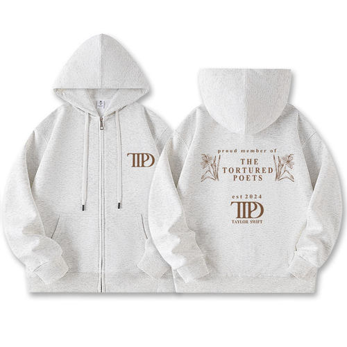 TTPD拉链连帽卫衣斯威夫特霉霉新专辑周边印花Taylor衣服秋冬男女