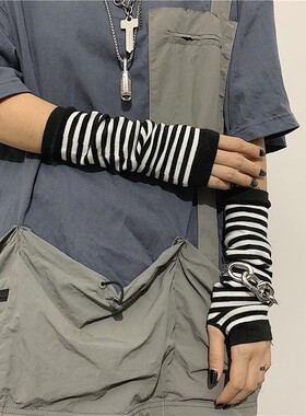 防晒护臂山本暗黑风手指袖套男女