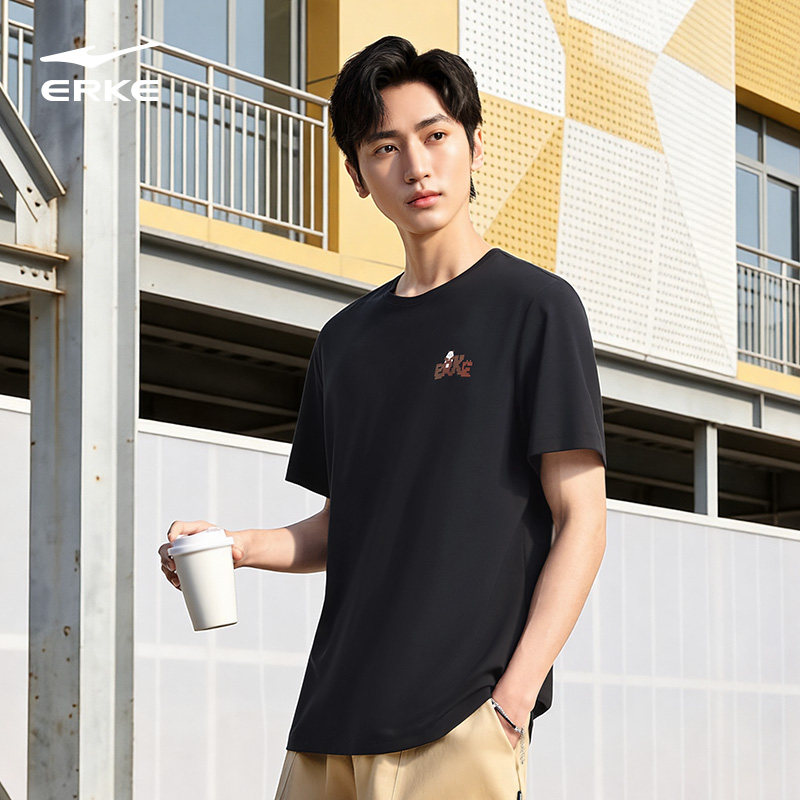 七仔丨鸿星尔克短袖男2026夏季新款男士凉感透气休闲运动t恤上衣