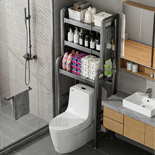 马桶上方多功能置物架落地卫生间洗漱台架子浴室厕所后空隙收纳架